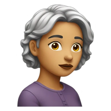 pensive, thoughtful woman sticker