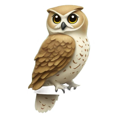 Owl on a Christmas tree sticker