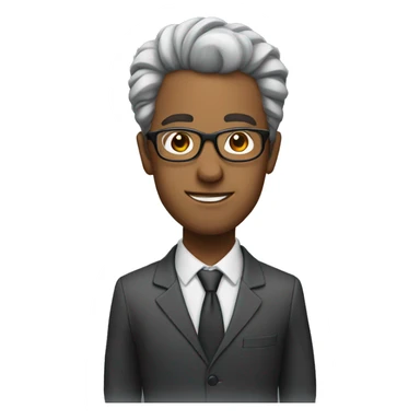 accountant with thick glasses and slick hair  sticker