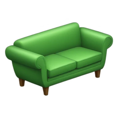 green sofa in isometry sticker