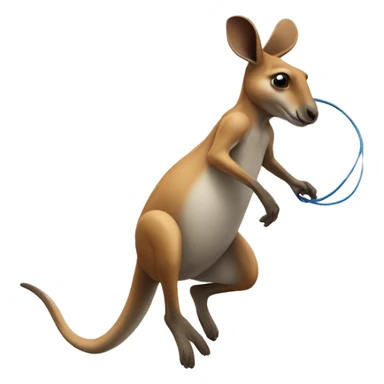 A kangaroo jump roping sticker