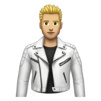 Punk male-white leather jacket sticker
