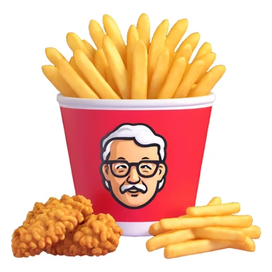KFC bucket of fried chicken with a side of fries sticker