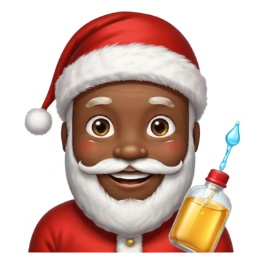 black Santa with baby oil sticker