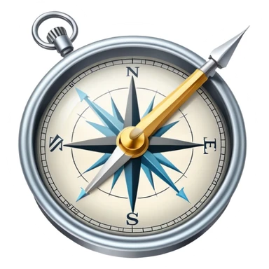 Compass with needle sticker