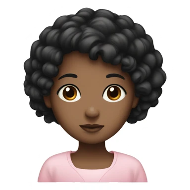 black , brown eye , black hair,feminine, pink, girl, angelic sticker