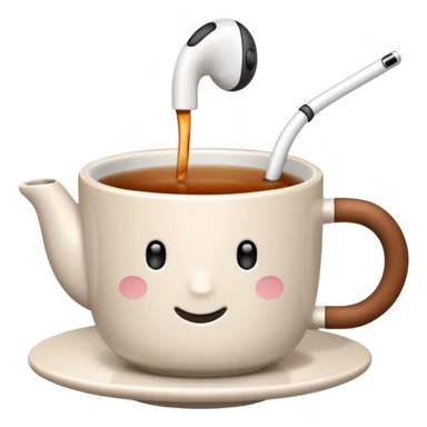Create tea with AirPods in it sticker