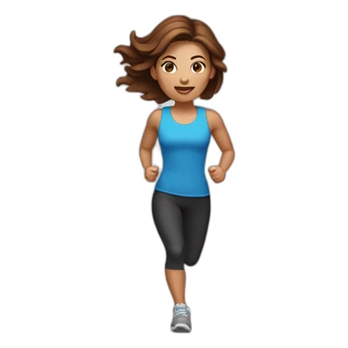 running white skin woman, brown hair sticker