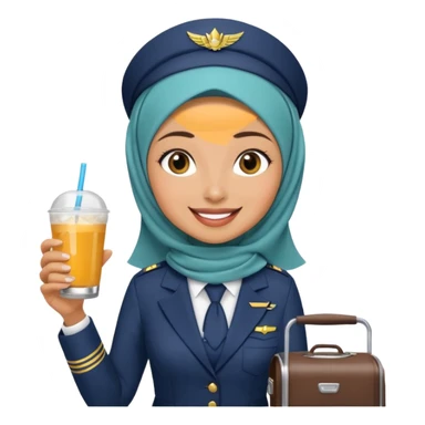 Hijabi flight attendant sticker
