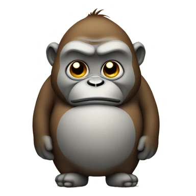 fat monkey with a sad face sticker