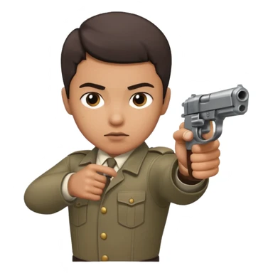 un personne qui tire avec un pistolet  sticker