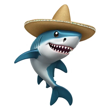 shark with sombrero sticker