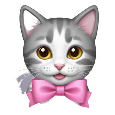 Kitty with a pink bow sticker