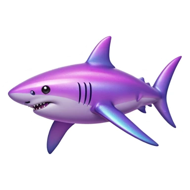glitter purple and pink shark sticker