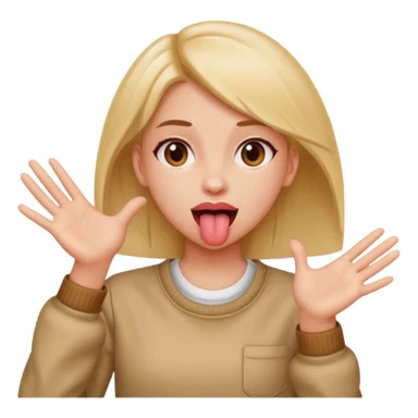 Girl with tongue out and hands to the side sticker