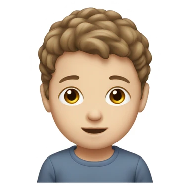 newborn white boy with brown hair sticker