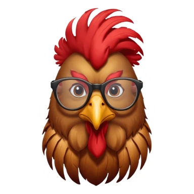 rooster with glasses sticker