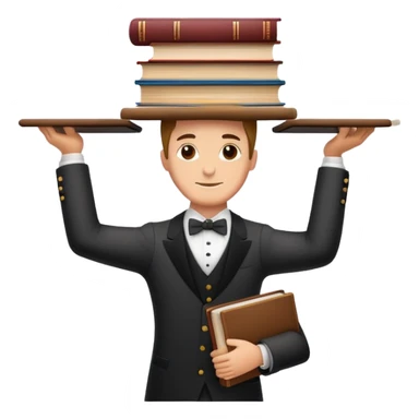 butler with books on head sticker