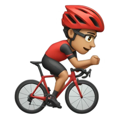 Cyclist with red road bike sticker