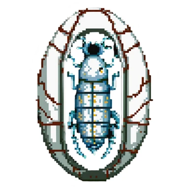 MRI parasitic embryo, digital, fetal small shape, eerie, horror, pupa, crystalis, in-utero, sea-life, siphonophore, polyp, Cnidaria, within egg, metamorphosis sticker