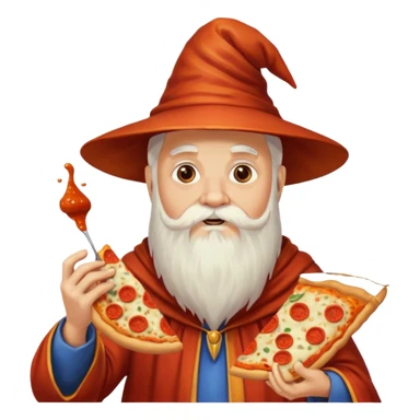 A wizard who eat a pizza  sticker