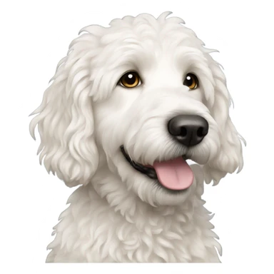 Almost white golden doodle sticker
