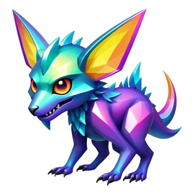 Edgy iridescent aesthetic-scenery-Fakémon-creature sticker