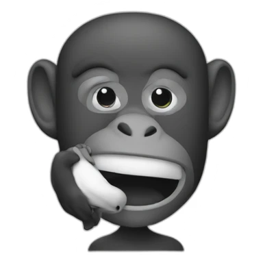 M with a monkey's head Black and white sticker