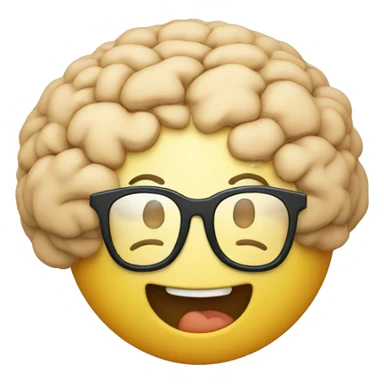 Happy brain with glasses sticker