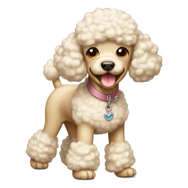 Poodle, cream, light brown ears, smiling, walking sticker