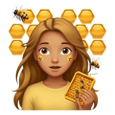 Girl playing with bees sticker