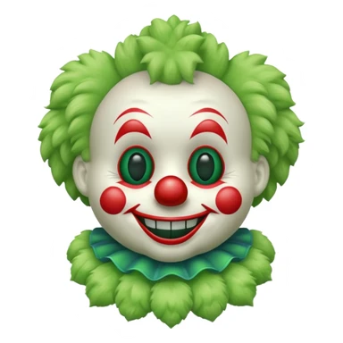 green plush toy clown sticker