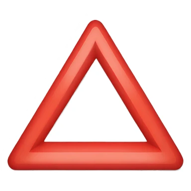 generate an emoji which is a red triangle with red edg sticker