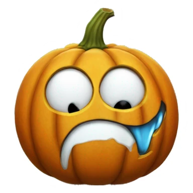 Pumpkin with a wacky tears sticker