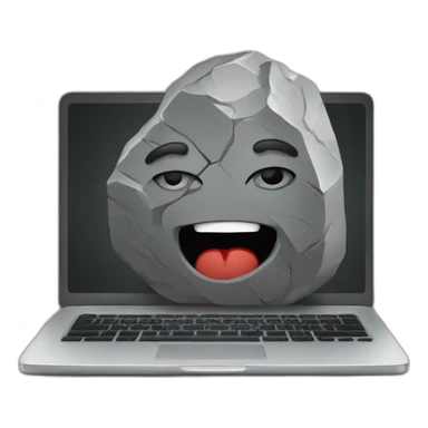 rock with laptop sticker