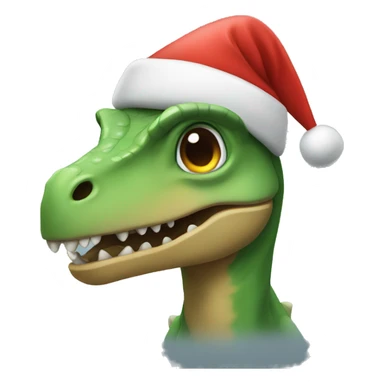 Dinosaur wearing a Christmas hat sticker