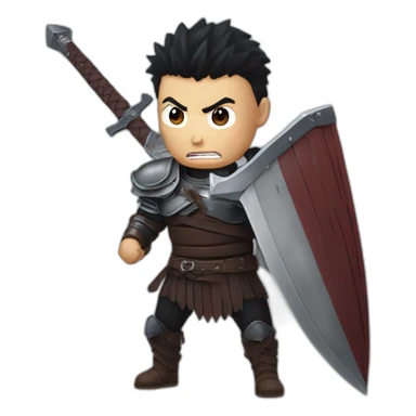 angry berserk guts carrying huge sword without guard sticker