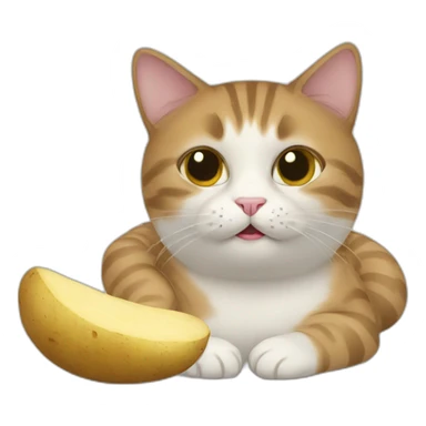 cat eating potato sticker