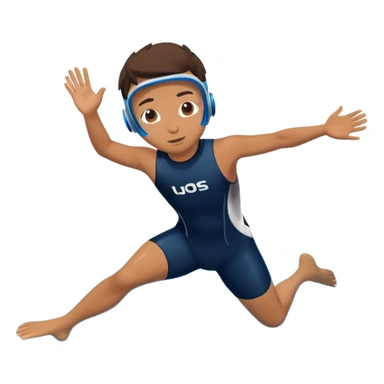 determined pool diver dives into a pool of confidence blue water underneath  sticker