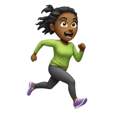Crazy girl running  sticker