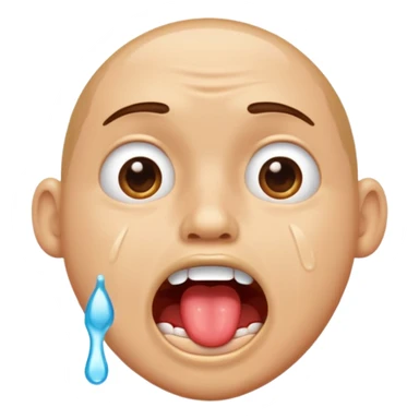 Guy drooling saliva coming out of mouth sticker