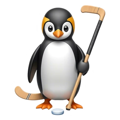 пингвин с клюшкой  sticker