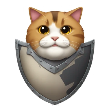 Fat calico cat with a shield  sticker