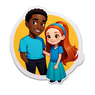 Ginger girl with a black guy sticker