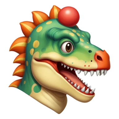 dinosaur clown  sticker