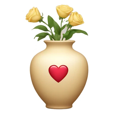 vase with heart  sticker