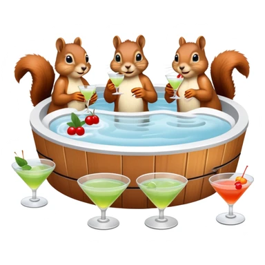 squirrels in a hot tub with martinis sticker