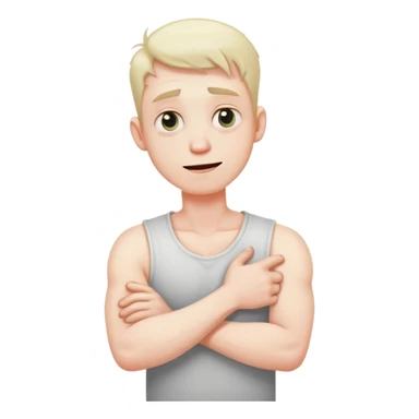 Arm crossed holding neck crazy man sticker