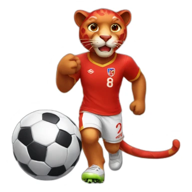 red panther with a soccer ball sticker