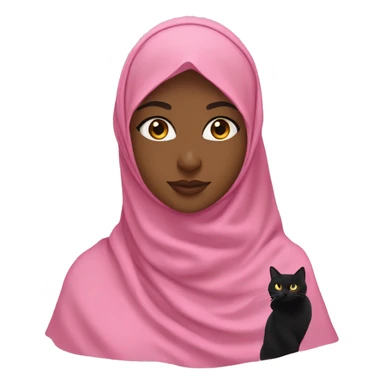 Black hijabi pink veil with a cat and sudn flag🇸🇩 sticker